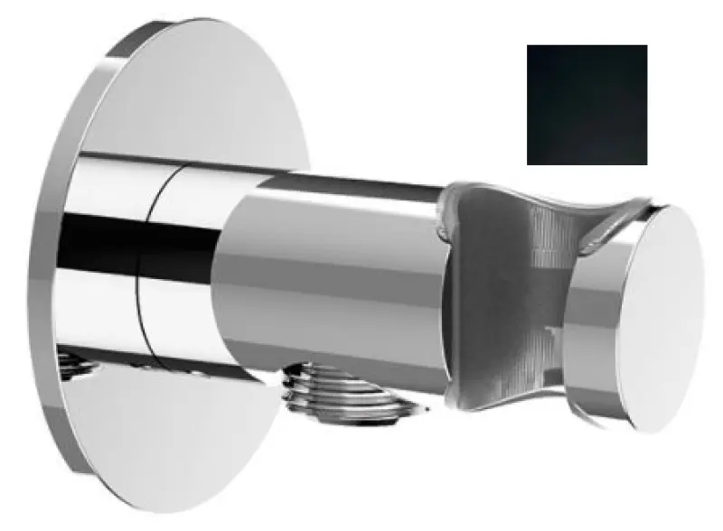 SB Rubinetterie Universale γάντζος ανάρτησης για χειροκίνητο ντους με παροχή νερού μαύρο ματ 1208955198