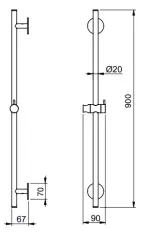 SB Rubinetterie Universale L900 μπάρες ντουζιέρας PVD χρυσό 316 1208955241