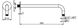 SB Round 316 τοίχος ντουζιέρας στρογγυλός 35 εκ. PVD χαλκός 1208955315