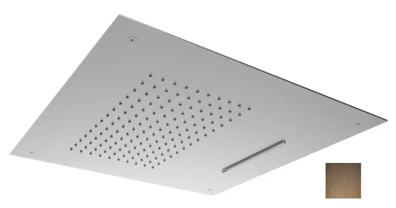 SB Square 316 Ενσωματωμένη ντουζιέρα βροχής με καταρράκτη 50x50cm οροφής κεφαλή ντους PVD χαλκός 1208955318