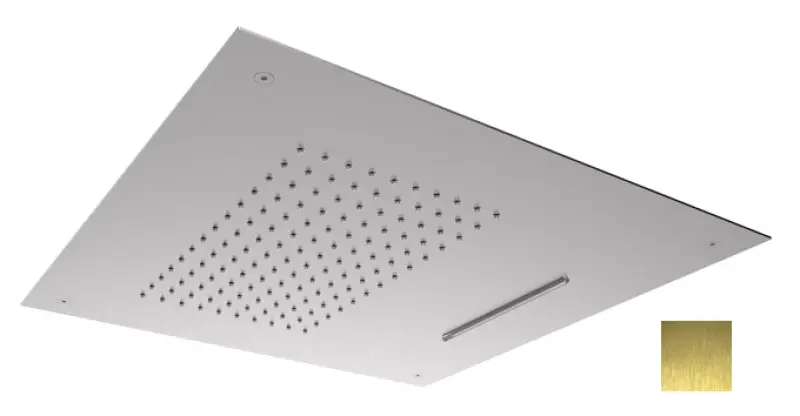 SB Square 316 Ενσωματωμένη ντουζιέρα με καταρράκτη 50x50cm οροφής κεφαλή ντους PVD χρυσό 1208955319