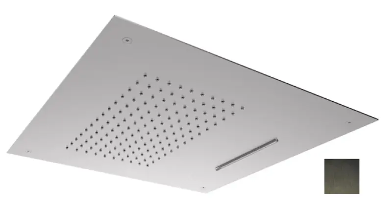 SB Square 316 Εντοιχισμένη κεφαλή ντους βροχής με καταρράκτη 50x50cm οροφής PVD gun metal 1208955320