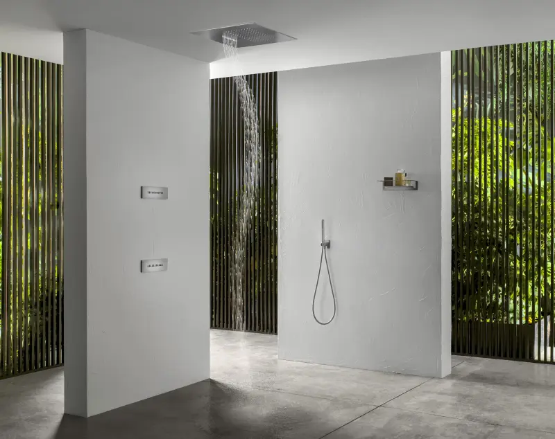 SB Square 316 Εντοιχισμένη ντουζιέρα με ψεκασμό κύματος 38x38cm PVD χρυσό 1208955325