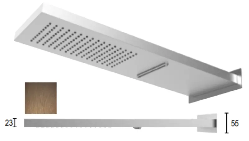 SB Square 316 Ντους βροχής με σύνδεση στον τοίχο και καταρράκτη ντους PVD χαλκός 1208955330