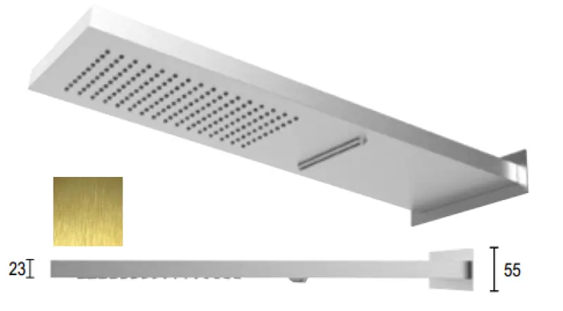 SB Square 316 Ντους βροχής με σύνδεση στον τοίχο και καταρράκτη ντους PVD χρυσό 1208955331