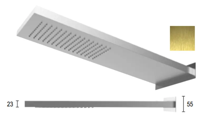 SB Square 316 Ντους βροχής με σύνδεση τοίχου κύριας κεφαλής PVD χρυσό 1208955334