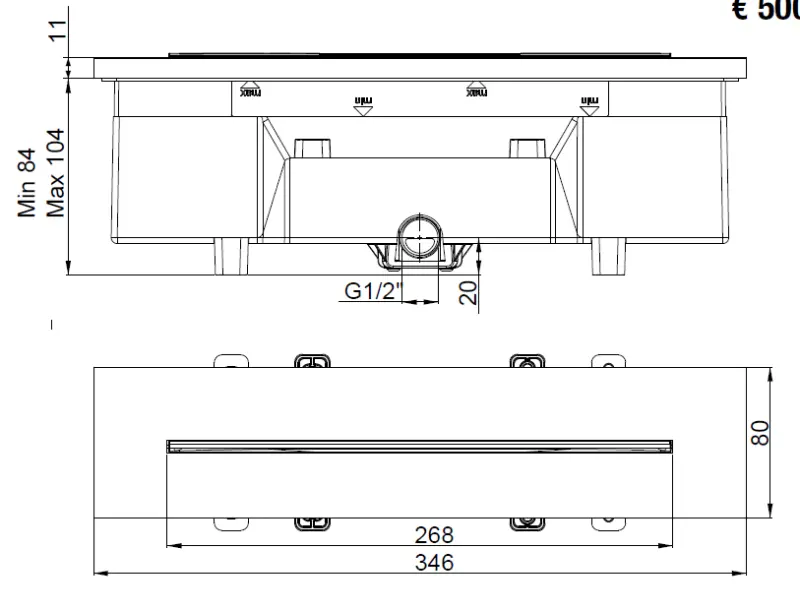 SB 316 Καταρράκτης μπάνιου εντοιχισμένος PVD χαλκός 1208955340