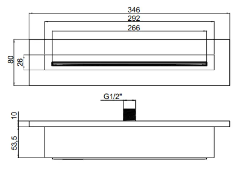 SB Waterval 316 μπανιέρα στόμιο εντοιχισμού πλήρως από ανοξείδωτο χάλυβα 1208955342