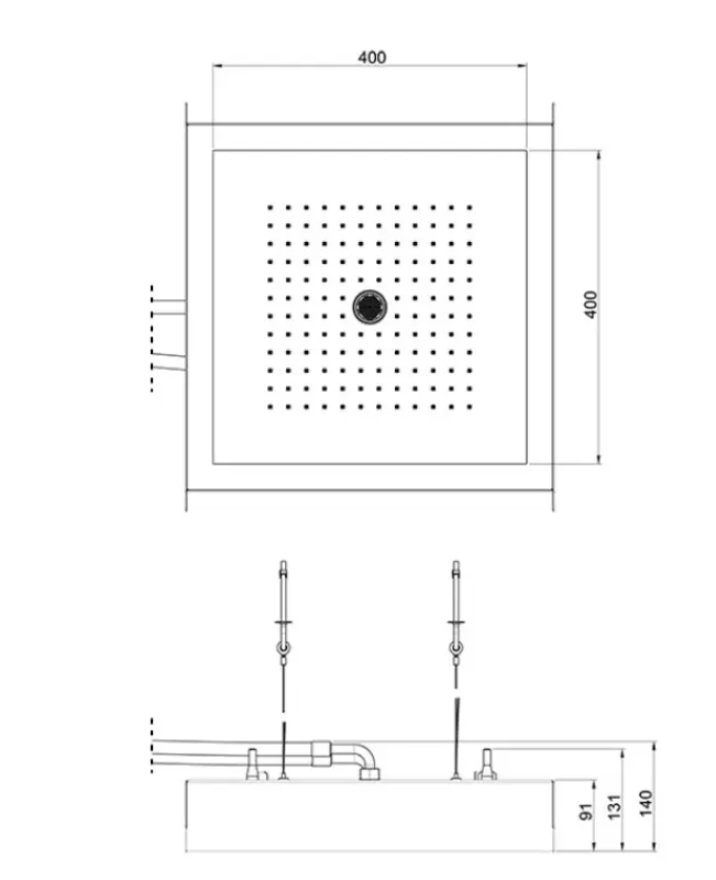 SB Rainbow Ενσωματωμένη ντουζιέρα βροχής σε οροφή με φωτισμό, εξ ολοκλήρου από ανοξείδωτο ατσάλι 1208955373