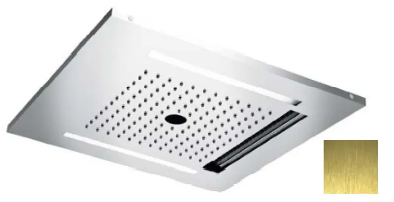 SB Εντοιχιζόμενο ντους βροχής Wire-Twist με φωτισμό χρωματοθεραπείας PVD Χρυσό 1208955381