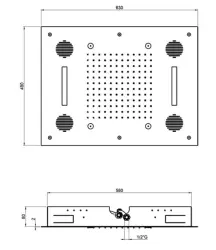 SB Sound & Colour εντοιχισμένο ντους βροχής με ήχο PVD gun metal 1208955393