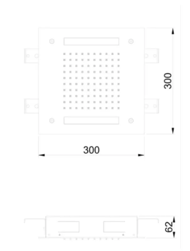 SB Easy Εντοιχιζόμενη Βροχή 30x30εκ Ματ Μαύρο με φωτισμό 1208955439