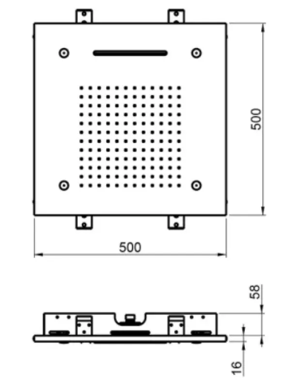 SB Χρωμοθεραπεία Ενσωματωμένο Ντους Regen με 3 είδη εκτόξευσης 50x50 cm PVD Gun Metal 1208955449