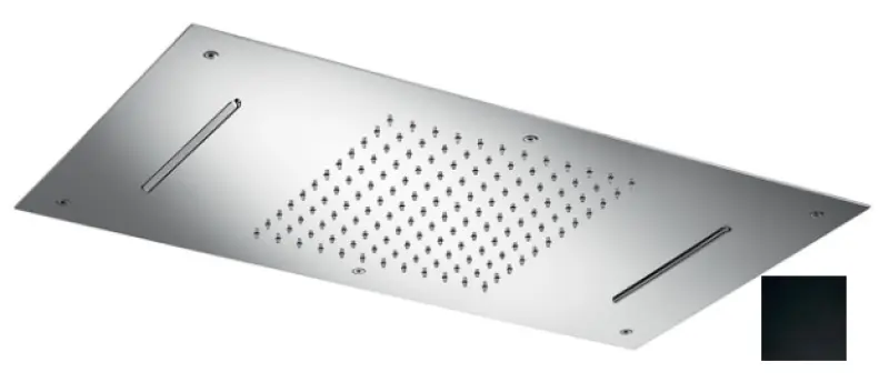 Ενσωματωμένο ντους βροχής SB Chromotherapy με διπλό καταρράκτη Ματ Μαύρο 1208955451