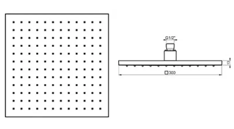 SB Rubinetterie Ντους Βροχής Eco Air τετράγωνο ντους εξοικονόμησης νερού ματ λευκό 30x30cm 1208955531