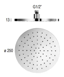 SB Round κεφαλή ντους βροχής πλαστικό 25 cm Ματ Λευκό 1208955607