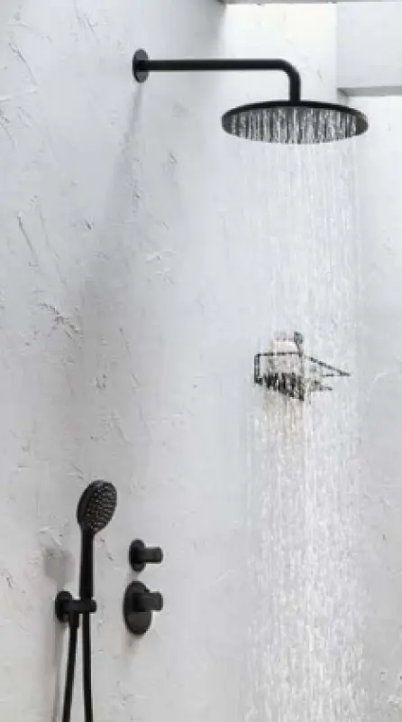 SB Στρογγυλή Ορειχάλκινη Ντους Βροχής κεφαλή 30 εκ. Μαύρο Ματ 1208955622