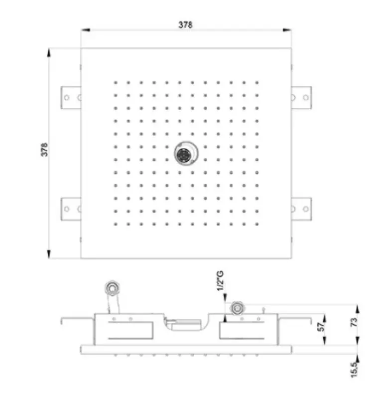 SB Ντους βροχής με στροβιλιστική ροή 38cm τετράγωνο PVD Gun Metal 1208955631
