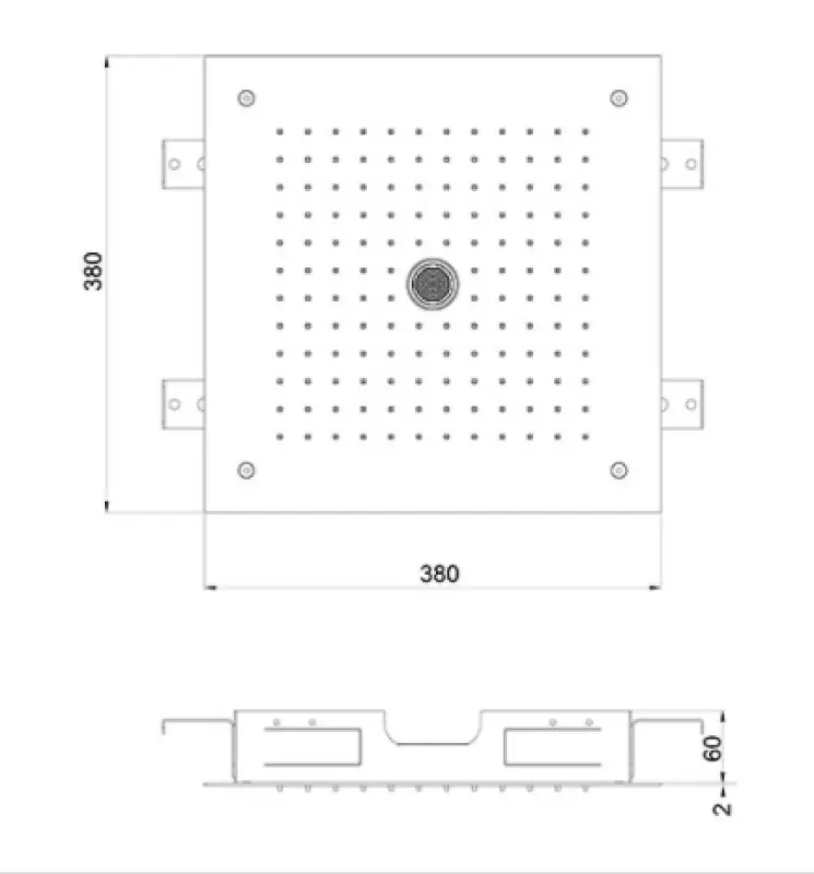 SB εντοιχισμένο Ντους Βροχής οροφής με icicle δρόμο 38x38cm πλήρως ανοξείδωτο χάλυβα 1208955633
