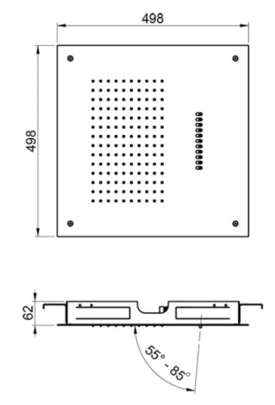 SB Wave Temptation Εντοιχισμένη ντους βροχής 2 ροών Μαύρο Ματ 1208955683