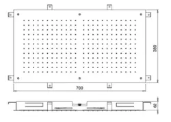 SB Temptation Εντοιχισμένη Ορθογώνια Ντους Βροχής 700x380mm Μαύρο Ματ 1208955701