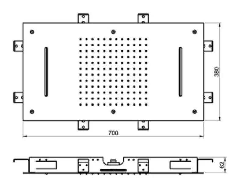 SB Temptation XXL Ενσωματωμένη ντουζιέρα  ορθογώνια 2 ακτίνων PVD Gun Metal 1208955709