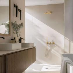 WaterEvolution Flow ingebouwde doucheset met thermostaat regendouche en handdouche geborsteld licht goud PVD

Η ενσωματωμένη σειρά ντους WaterEvolution Flow με θερμοστατική κεφαλή βροχής και 