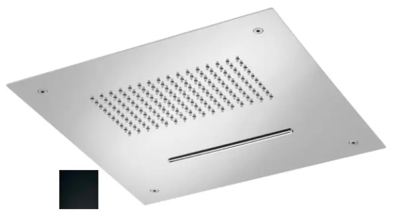 SB Square Εντοιχισμένος Ντους Βροχής με 2 Ακροφύσια Μαύρο Ματ 1208955755