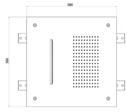 SB Square Εντοιχισμένη Ντους Βροχής 2-λειτουργιών PVD Gun Metal 1208955758