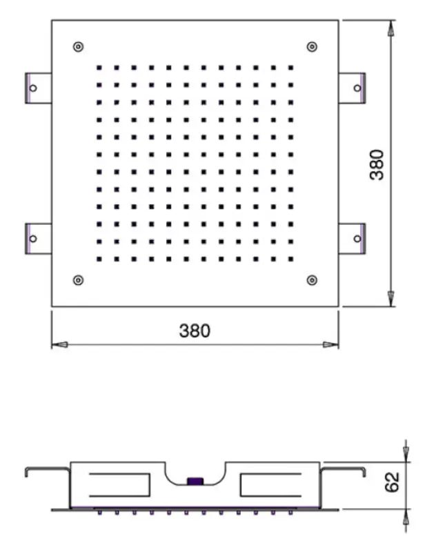 SB Temptation εντοιχιζόμενο τετράγωνο ντους βροχής 38x38cm Μαύρο Ματ 1208955761