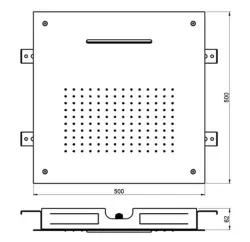 SB Square XL Εντοιχιζόμενη Ντους Βροχής 2 Ακτίνων Ματ Μαύρο 1208955767