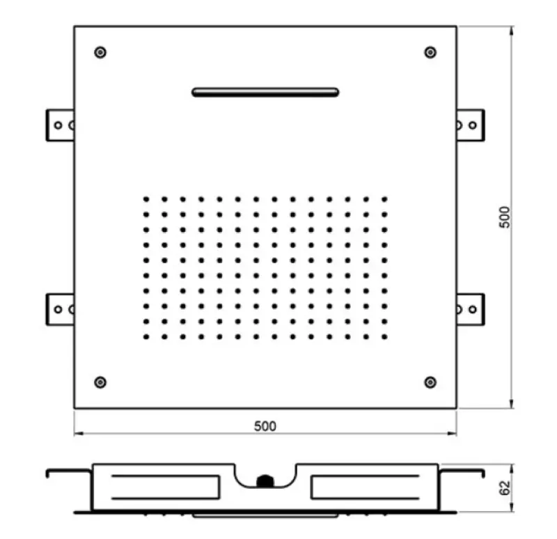 SB Square XL Εντοιχιζόμενη Ντους Βροχής 2 Ακτίνων Ματ Μαύρο 1208955767
