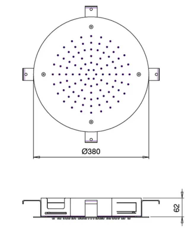 SB Round Temptation Ενσωματωμένη ντουζιέρα 38 cm Μαύρο ματ 1208955799