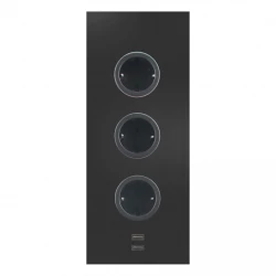 Indux Ενεργειακή Στήλη 3ST29 με 3 πρίζες και 2 θύρες USB Μαύρη