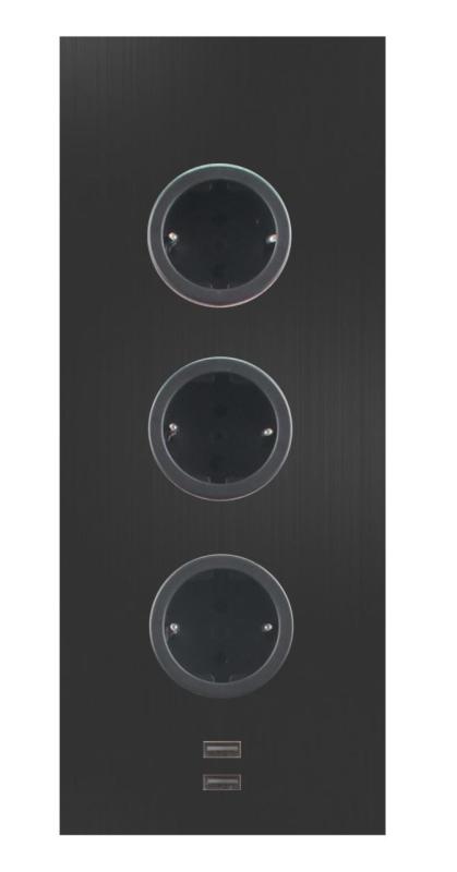 Indux Corner Ενεργειακή στήλη με 3 πρίζες Γείωση και διπλός φορτιστής USB-A&amp;C Μαύρο 1208955899