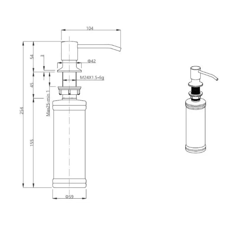 Quadri Manchester Εντοιχιζόμενη Διανομέας Σαπουνιού PVD χρυσό, επαναγεμιζόμενη από πάνω 1208955930