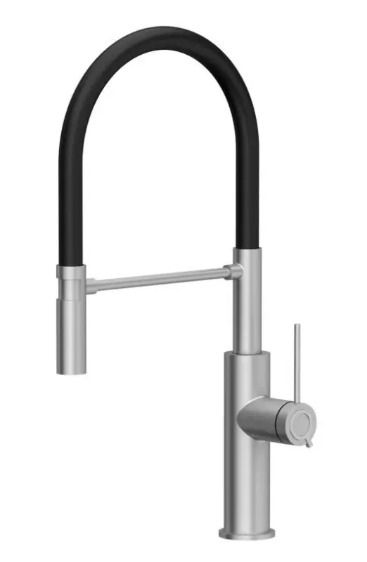 Quadri Retford κουζίνας βρύση από ανοξείδωτο ατσάλι με ευέλικτο στόμιο μαύρο 1208956089