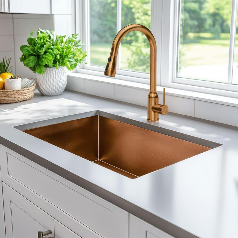 Quadri Stamford μπαταρία κουζίνας χαλκού με αποσπώμενο στόμιο και λειτουργία ψεκασμού 1208956094