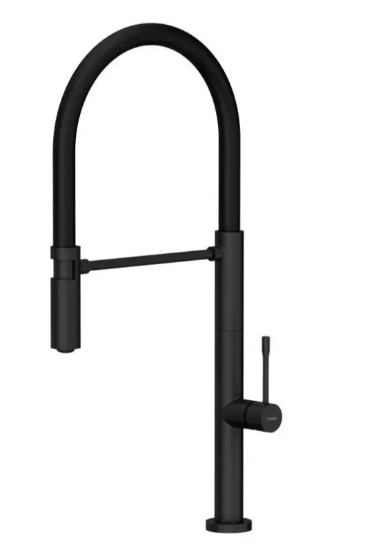 Quadri Brighton μπαταρία κουζίνας μαύρο ματ με εύκαμπτο στόμιο μαύρο 1208956103