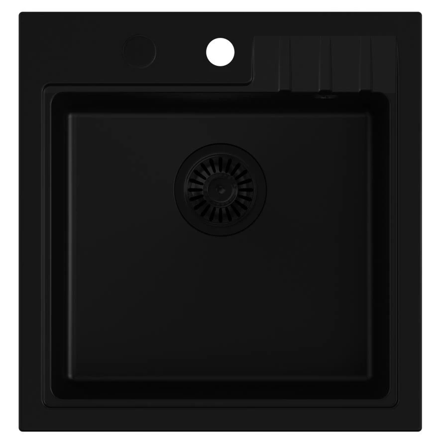 Quadri ζακέτα γρανίτη νεροχύτης 50x52cm με μαύρο βύσμα με τρύπα για μπαταρία 1208956162