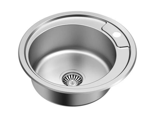 Aquadesign Ross basic στρογγυλός ανοξείδωτος νεροχύτης επιφάνειας με οπή για βρύση 1208956232