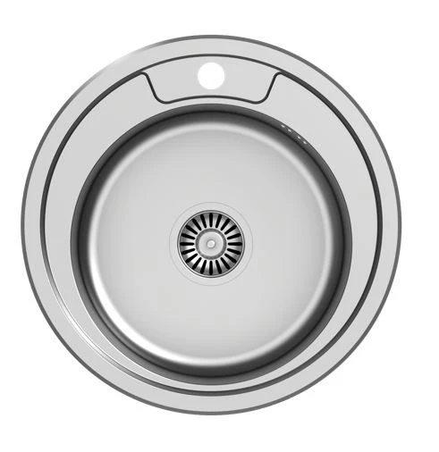 Aquadesign Ross basic στρογγυλός ανοξείδωτος νεροχύτης επιφάνειας με οπή για βρύση 1208956232