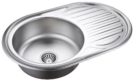 Aquadesign Basic RVS νεροχύτης με τμήμα στάξιμου αναστρέψιμο 77x50cm επιφάνειας 1208956287