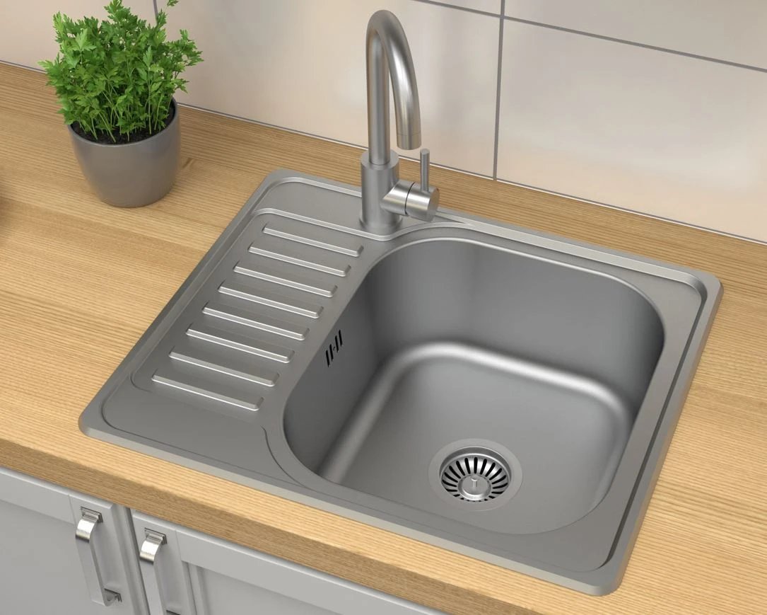 Aquadesign Rudolf RVS νεροχύτης 580x480mm επιτραπέζιος με αναστρέψιμο αποστραγγιστικό ράφι 1208956288