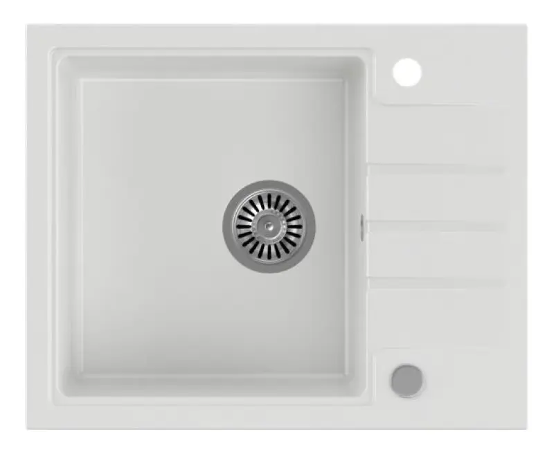 Quadri ζακέτα λευκός γρανίτης επάνω νεροχύτης με επιφάνεια αποστράγγισης αναστρέψιμος 62x50cm 1208956308