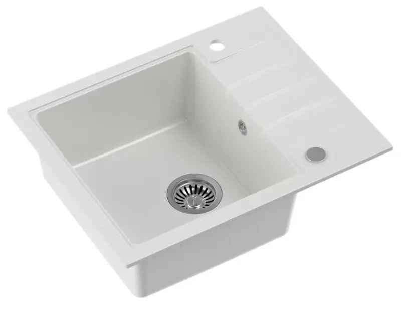 Quadri ζακέτα λευκός γρανίτης επάνω νεροχύτης με επιφάνεια αποστράγγισης αναστρέψιμος 62x50cm 1208956308