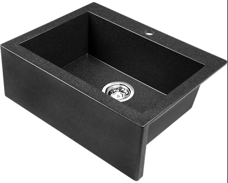 Aquadesign Αγροικία εντός ή επάνω γρανιτένιος νεροχύτης ανθρακί 58x49cm 1208956330