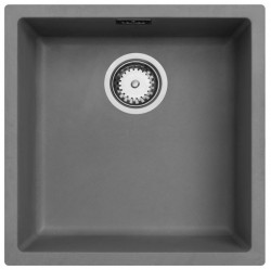 Beton γκρι νεροχύτης 40x40cm για υποκατασκευή, επιφάνεια και επίπεδη κατασκευή με ανοξείδωτο βύσμα 1208956393
