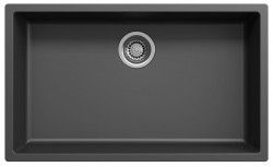 Μαύρος μεγάλος νεροχύτης 70x40cm εντοιχιζόμενος, επιφανειακός και επίπεδος με ανοξείδωτο βύσμα 1208956400