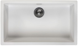 Λευκός μεγάλος νεροχύτης 70x40cm για onderbouw, opbouw και εντοιχισμένη εγκατάσταση με ανοξείδωτο πώμα 1208956402.